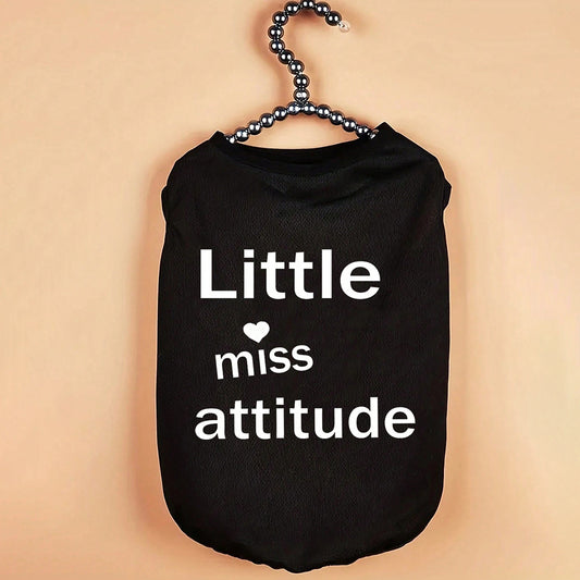 "Little Miss Attitude" Letter Print Pet Vest