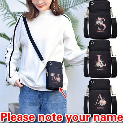 Personalized Crossbody Phone Messenger Bag with Name