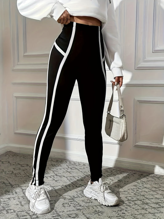 Women's Sports Leggings with Side Stripes