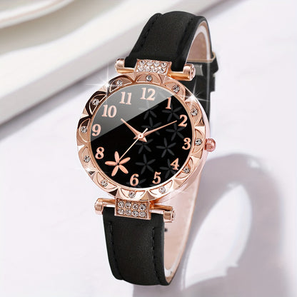 6pcs/set Romantic Quartz Watch With Jewelry Sets