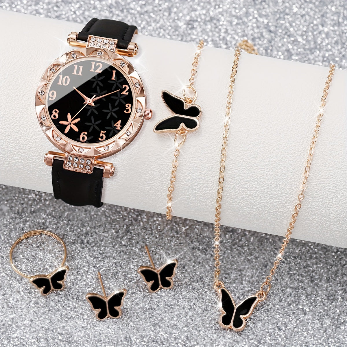 6pcs/set Romantic Quartz Watch With Jewelry Sets