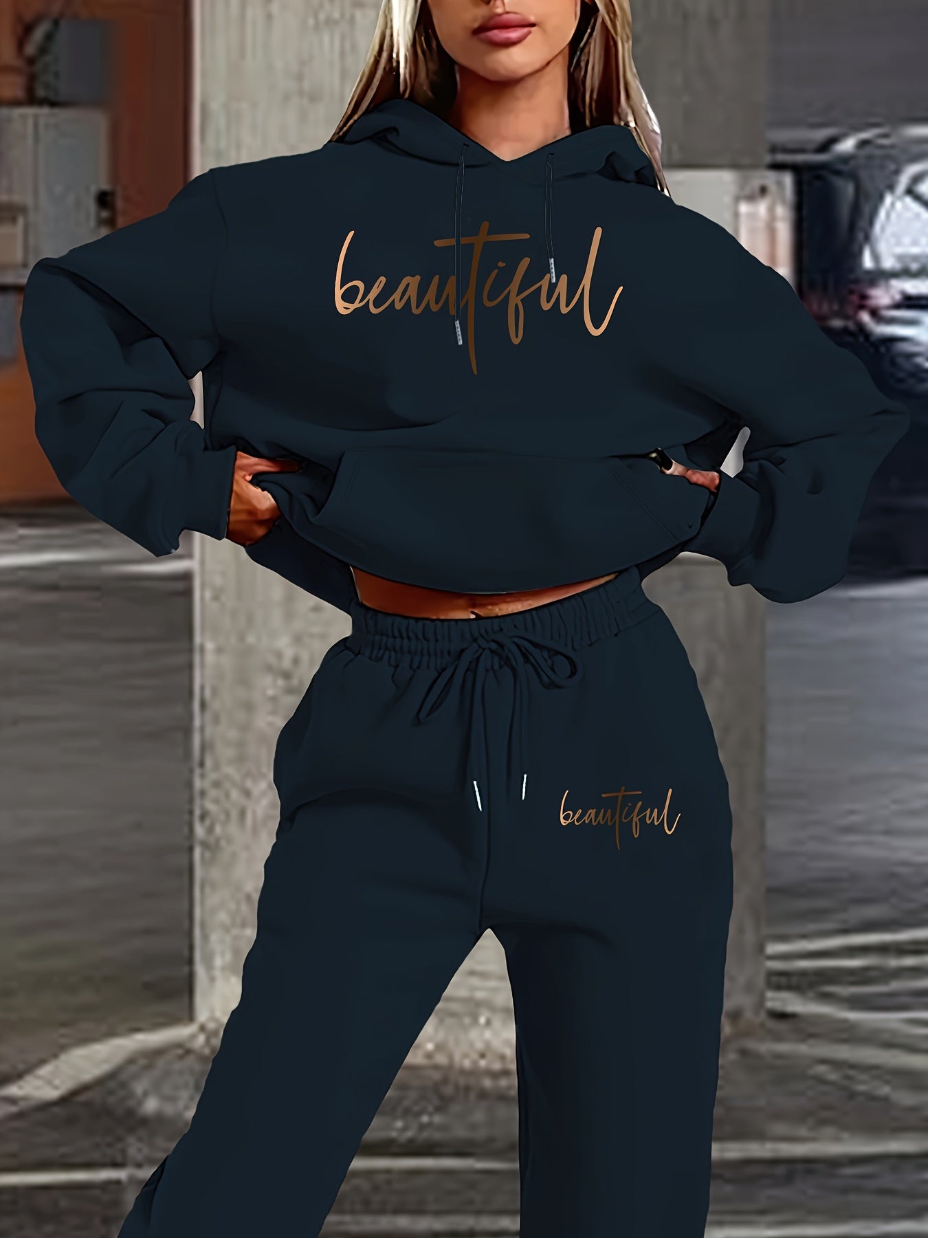 "Beautiful" Hoodie & Sweat Pants Set