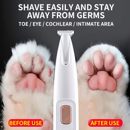 LED Pet Grooming Clipper Kit, USB Rechargeable Cordless Electric Silent Dog and Cat Razor