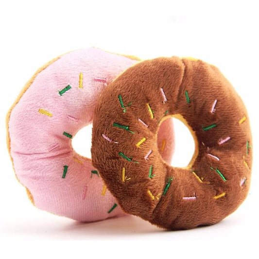 Plush Donut Squeaky Toy