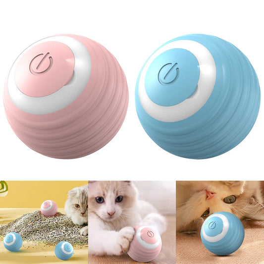 Interactive Cat Toy with LED Lights Automatic Moving Bouncing Rolling Ball