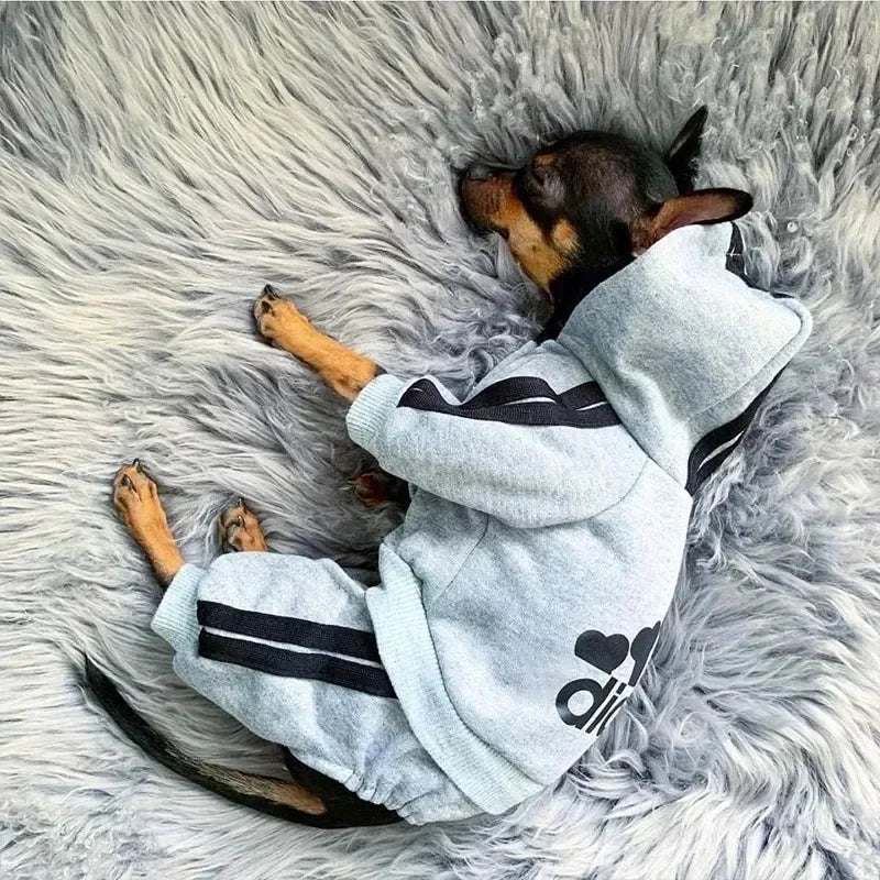 NEW! Stylish Adidog Dog Hoodie Tracksuit (Variety of Colors)